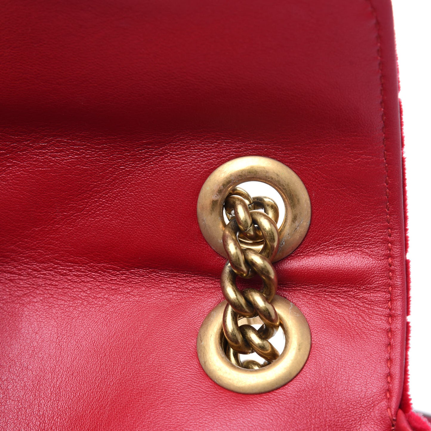 Velvet Matelasse Mini GG Marmont Shoulder Bag Hibiscus Red