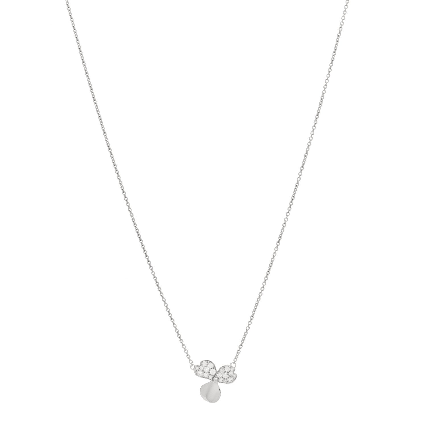 Tiffany Platinum Diamond .17ctw Small Paper Flowers Pendant Necklace 1 of 3