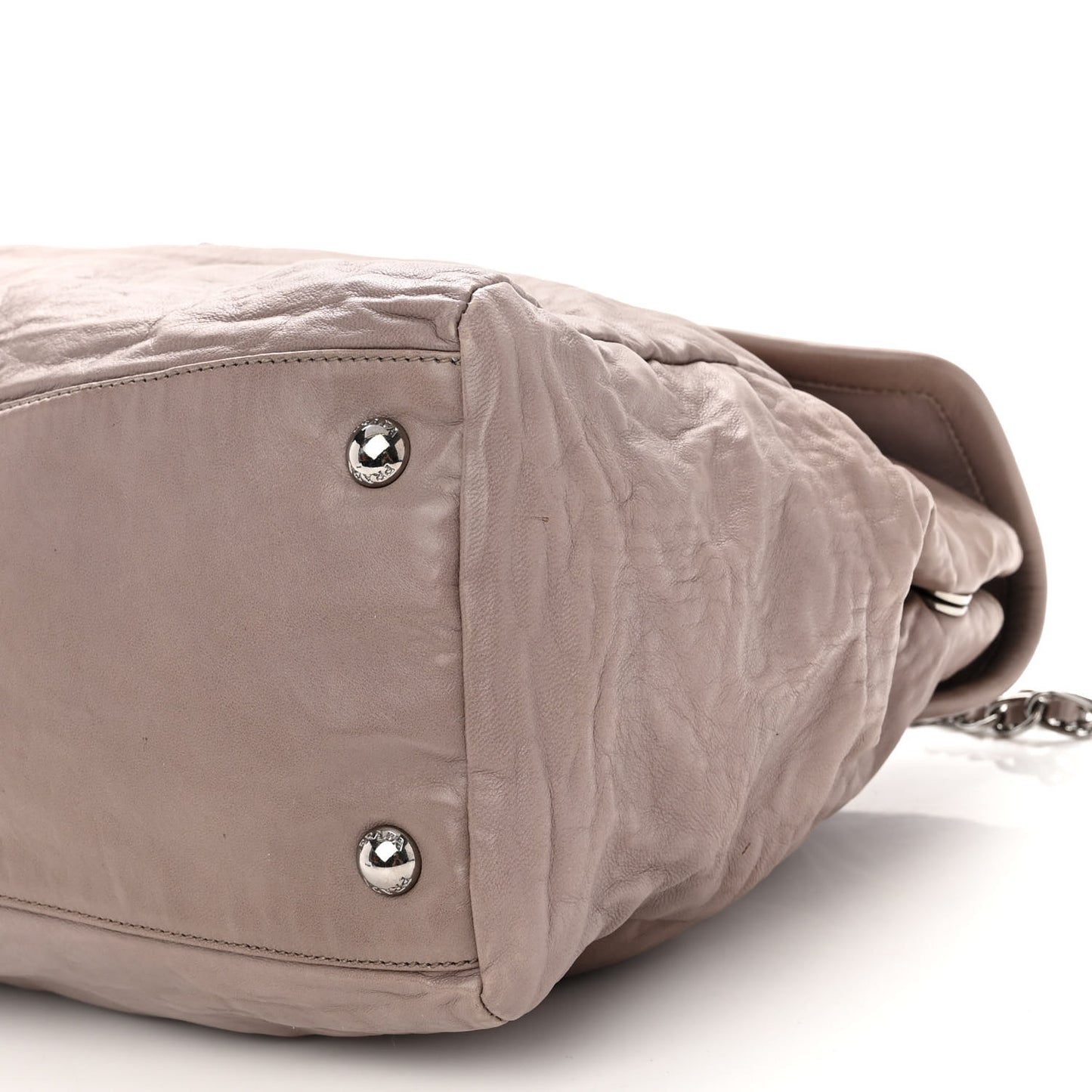 Royal Calf Easy Foldover Pushlock Chain Satchel Argilla
