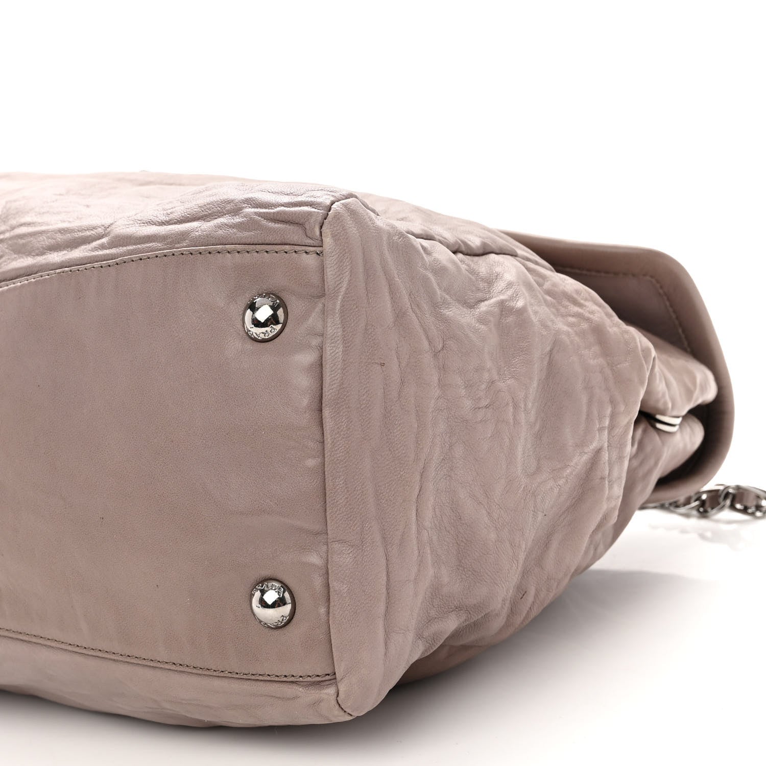 Prada Royal Calf Easy Foldover Pushlock Chain Satchel Argilla 9 of 9