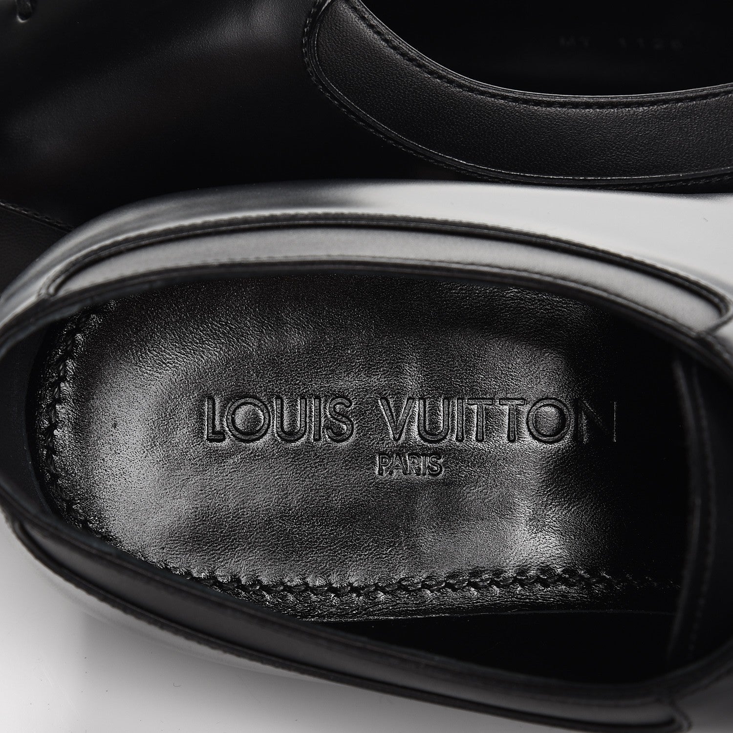 Louis Vuitton Lambskin Derby Lace Up Shoes 8 Black 8 of 9