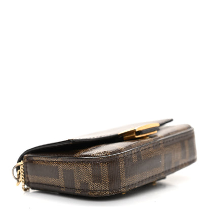 Fendi Glazed Fabric FF 1974 Nano Baguette Belt Charm Mogano Panna 4 of 10