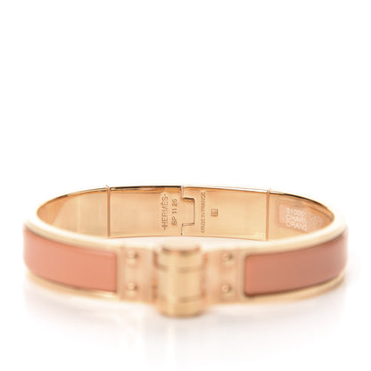Hermes Enamel Charniere Uni Narrow Hinged Bracelet M Orange Papaye 4 of 4