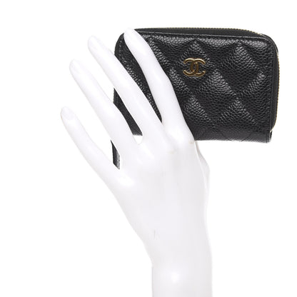 Chanel Caviar Quilted Zip Coin Purse Black 2 of 8
