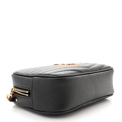 Saint Laurent Grain De Poudre Matelasse Monogram Mini Lou Camera Bag Black 4 of 11