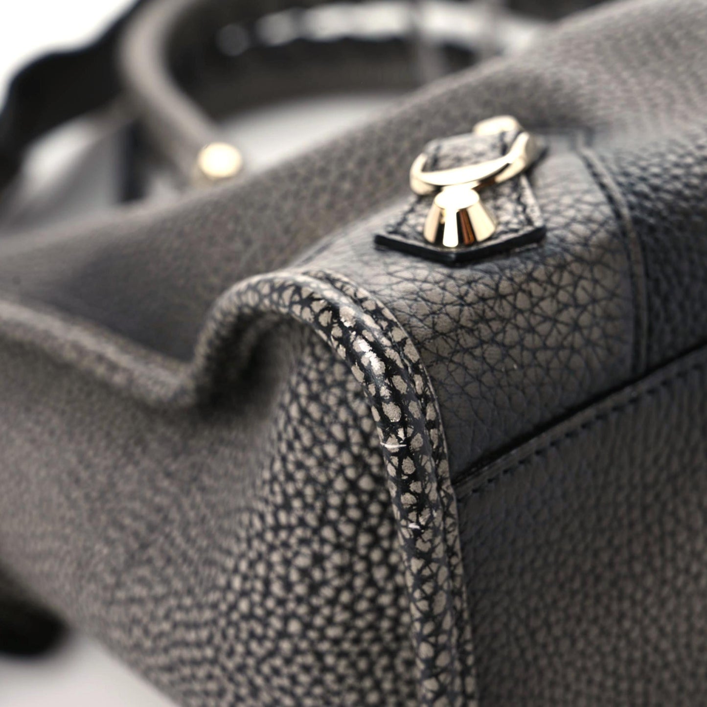 Grained Calfskin Classic Gold Hardware City Ombre Grey Gradient