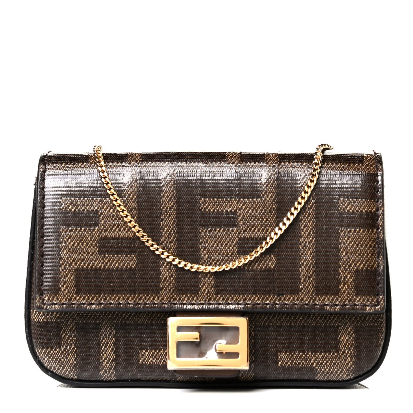 Glazed Fabric FF 1974 Nano Baguette Charm Mogano Panna