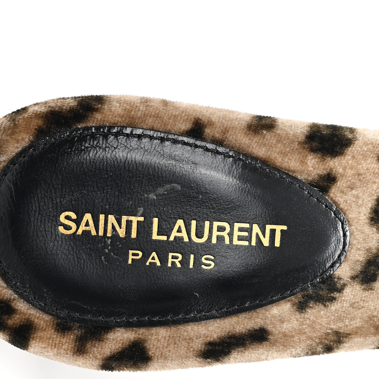 Saint Laurent Velvet Leopard Print Gippy 105 Sandals 38 Manto Naturale 8 of 9