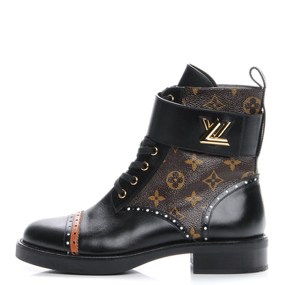 Louis Vuitton Calfskin Monogram Boyish Ranger Boots 39 Black 1 of 8