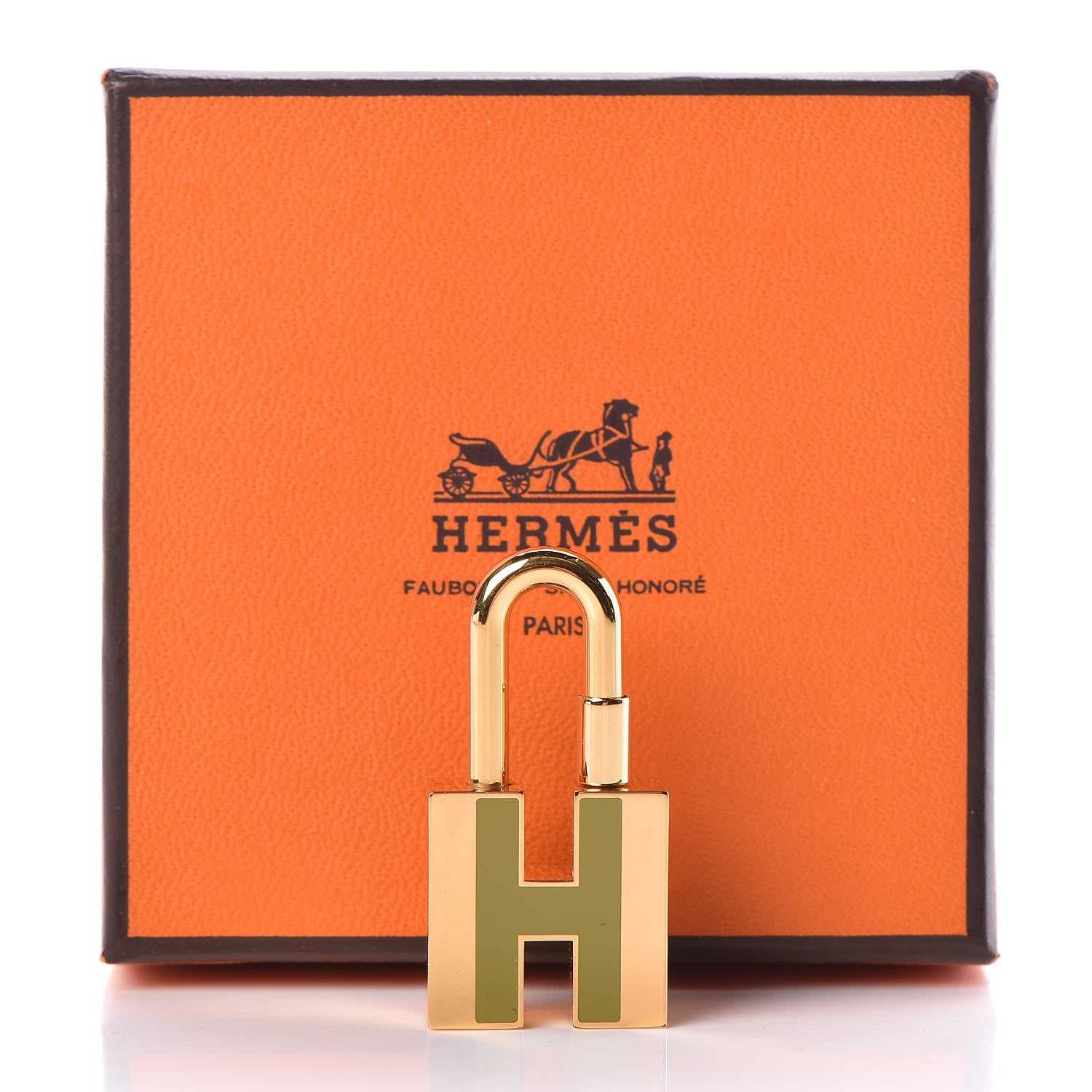 Hermes Lacquer Cadenas Neon Lock Gold Kaki 5 of 5