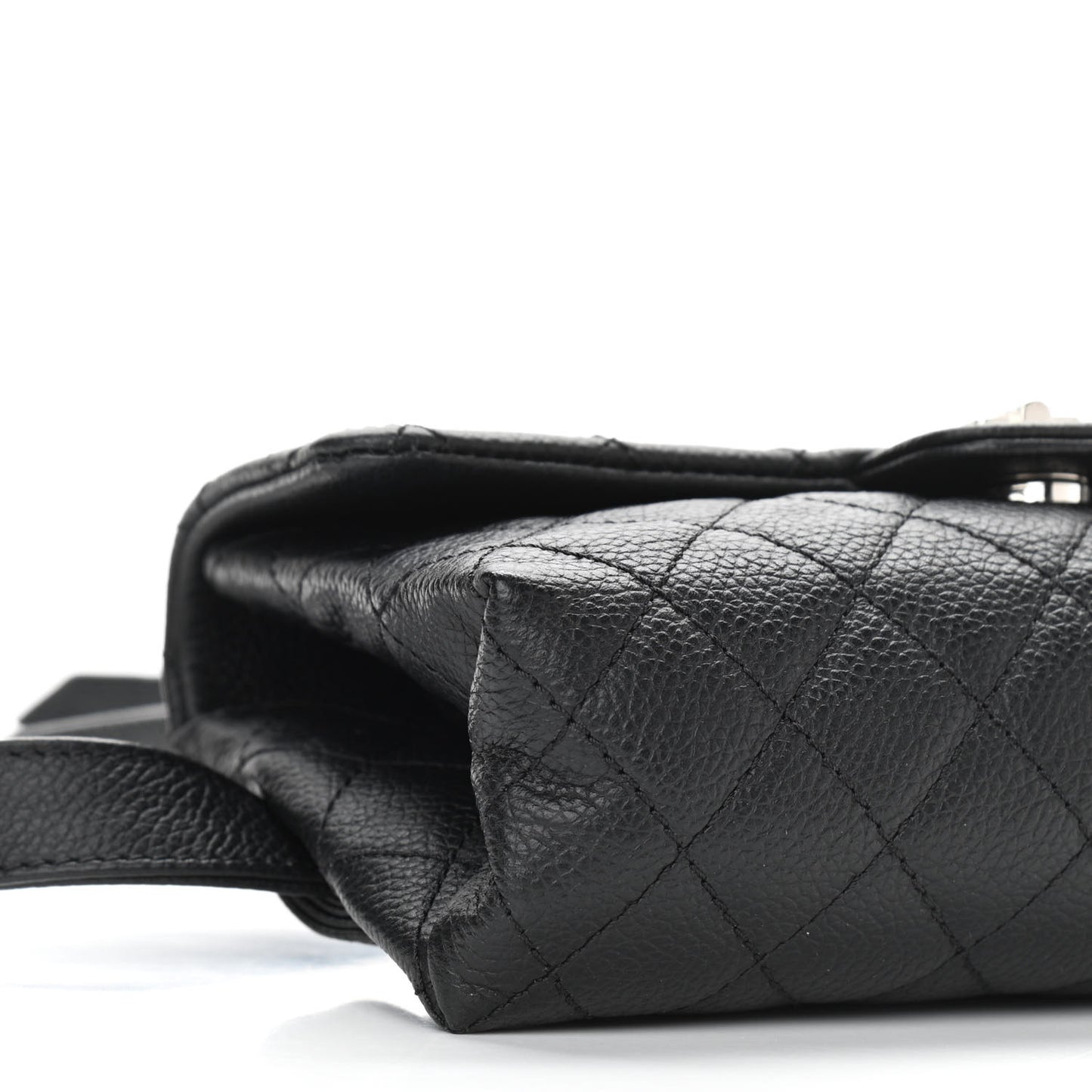 Grained Calfskin Quilted 2.55 Reissue Flap Belt Bag Clutch Black