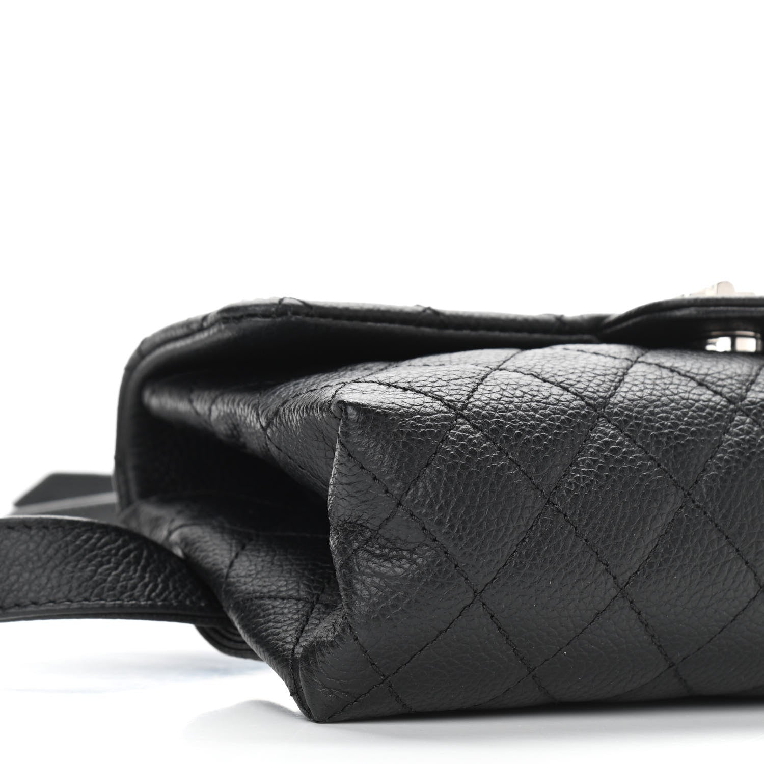 Chanel Grained Calfskin Quilted 2.55 Reissue Flap Belt Bag Clutch Black 9 of 10