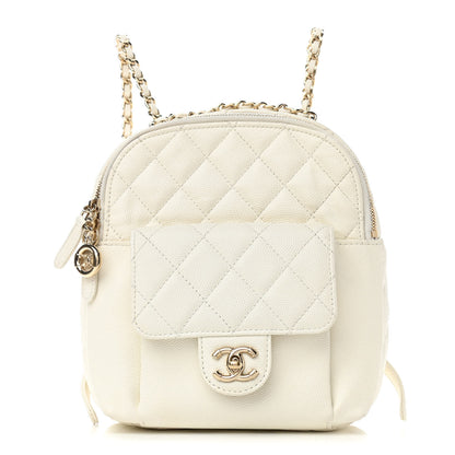 Chanel Caviar Quilted Small CC Day Backpack White 1 of 11