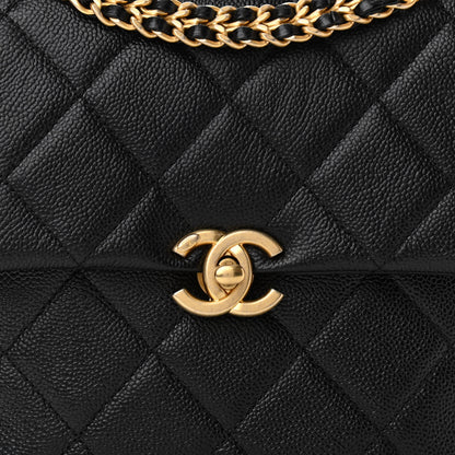 Chanel Shiny Caviar Quilted Chain Melody Backpack Black 8 of 11