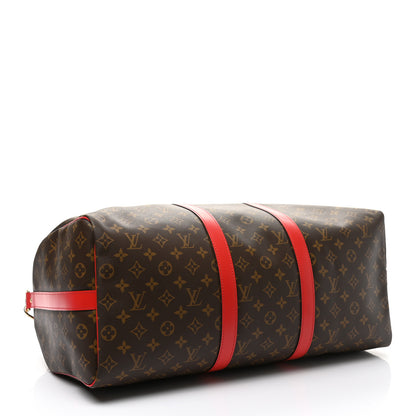 Louis Vuitton Calfskin Monogram Keepall Bandouliere 50 Coquelicot 4 of 9