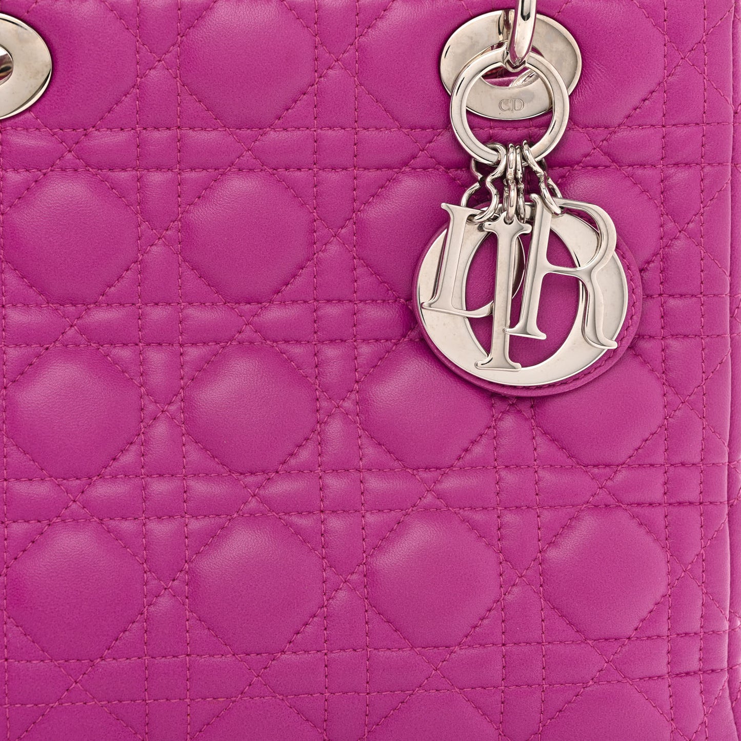 Lambskin Cannage Medium Lady Dior Pink