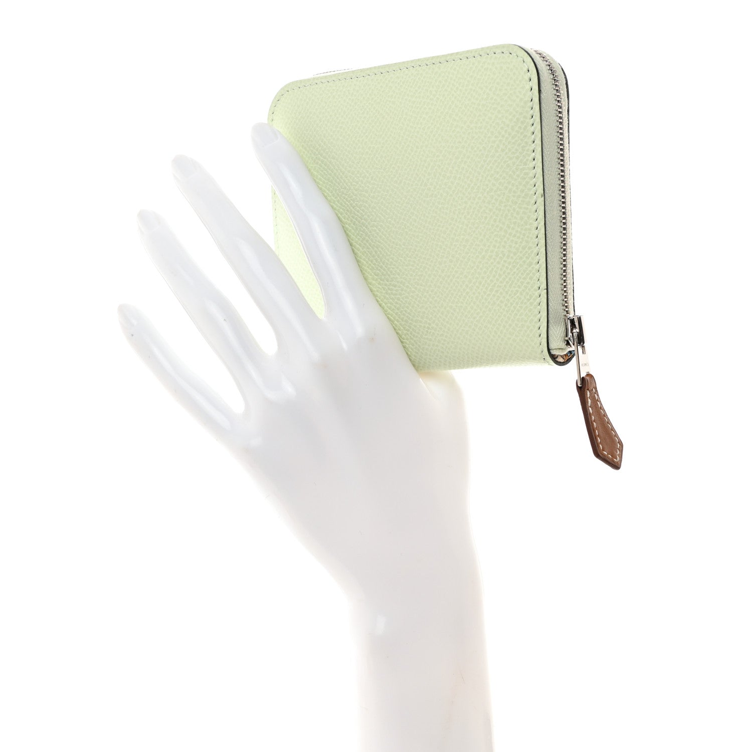 Hermes Epsom Silk'In Compact Wallet Vert Fizz 2 of 8