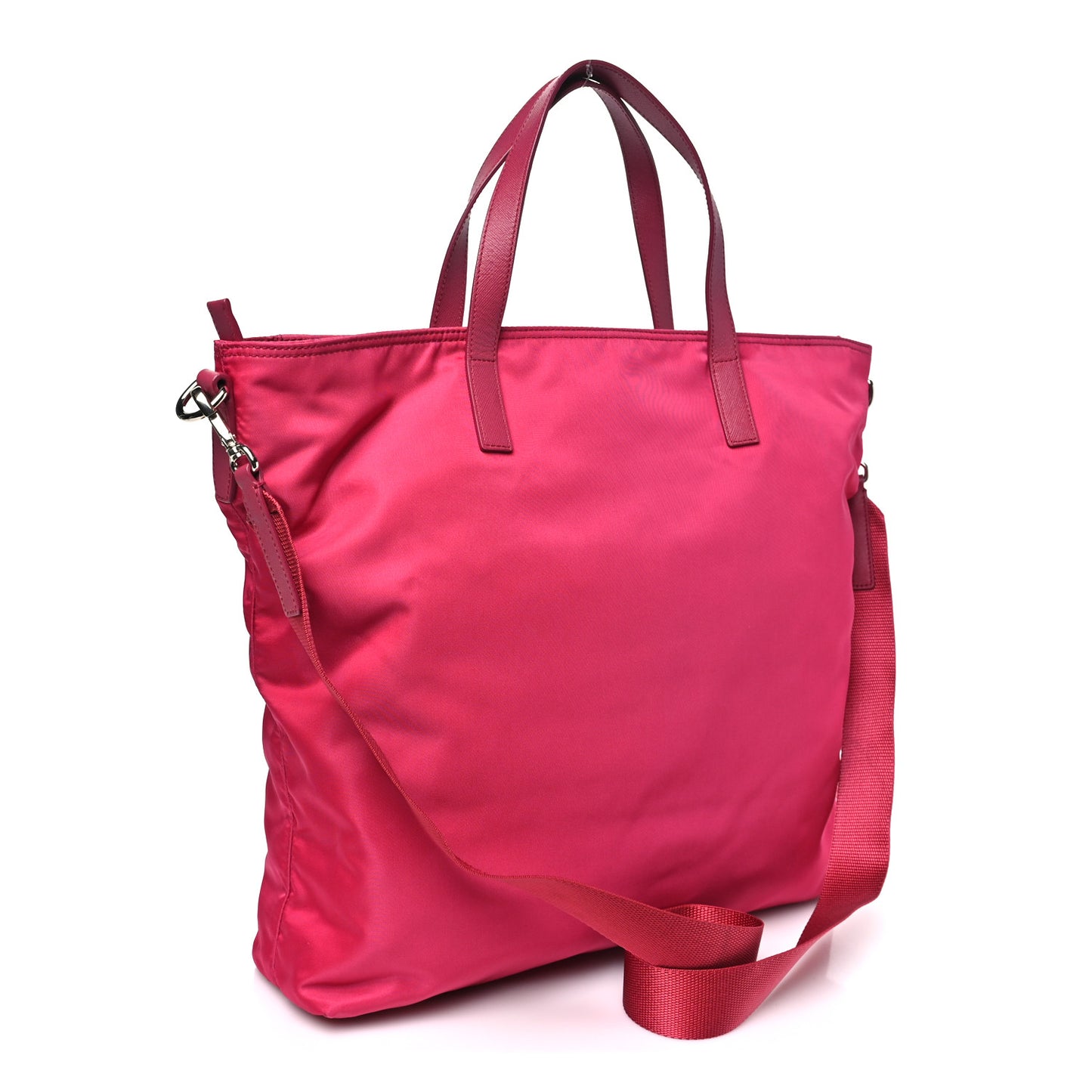 Tessuto Nylon Saffiano Pocket Tote Ibisco