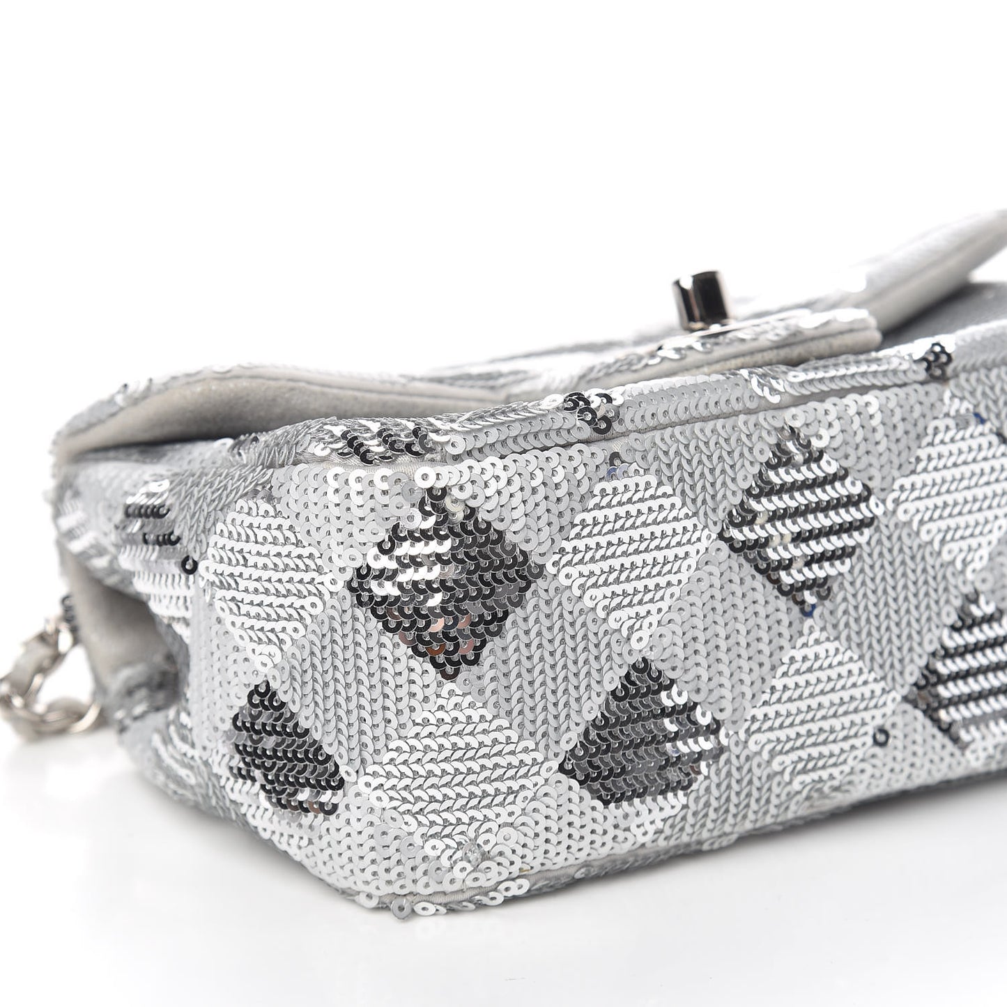 Sequin Geometric Extra Mini Flap Silver