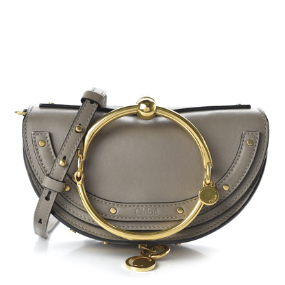 Chloe Calfskin Small Nile Bracelet Minaudiere Bag Motty Grey 1 of 9