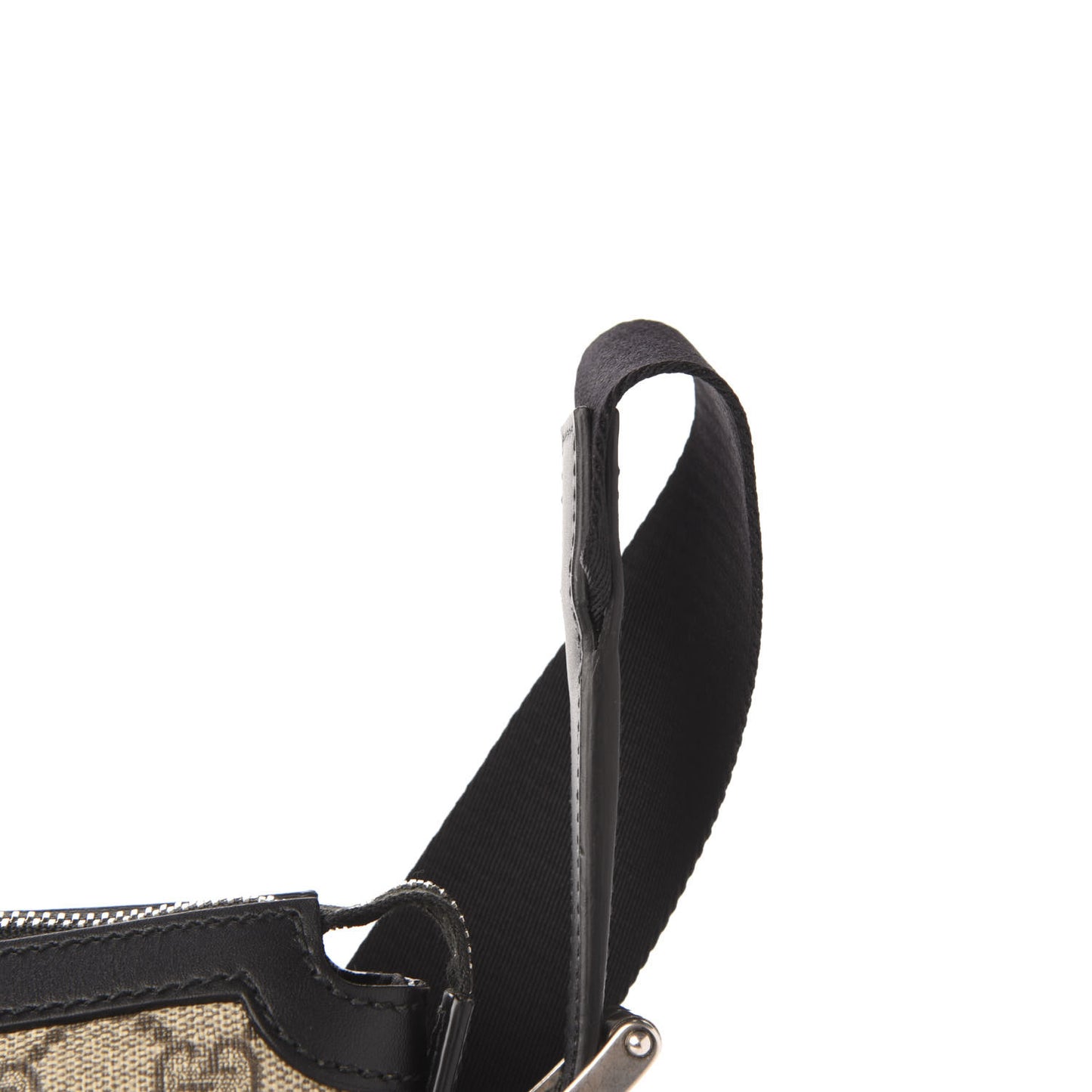 GG Supreme Monogram Web Messenger Bag Black