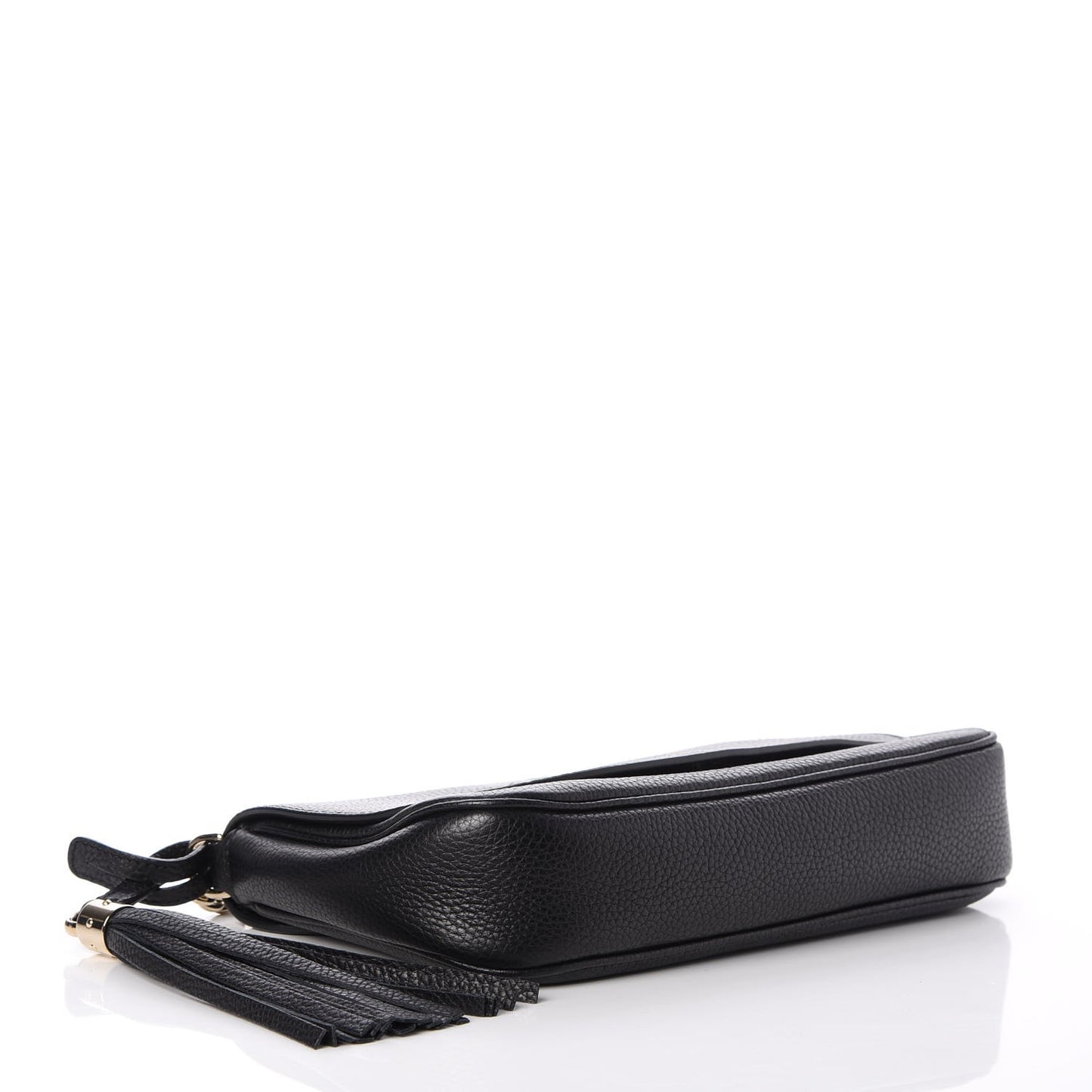 Pebbled Calfskin Medium Soho Flap Crossbody Black