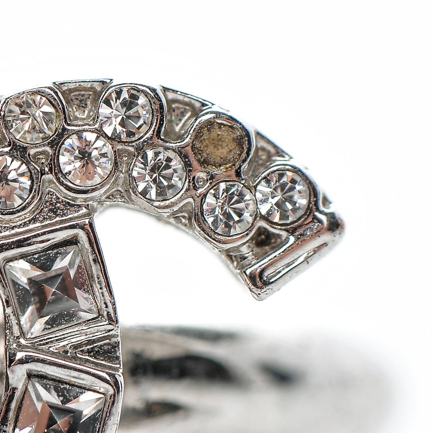 Chanel Baguette Crystal CC Ring 6.5 Silver 5 of 5