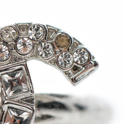 Chanel Baguette Crystal CC Ring 6.5 Silver 5 of 5