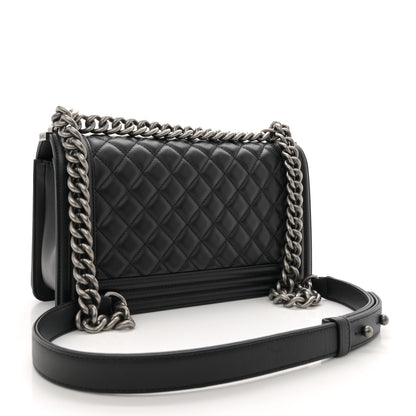 Chanel Lambskin Quilted Medium Boy Flap Black 3 of 11