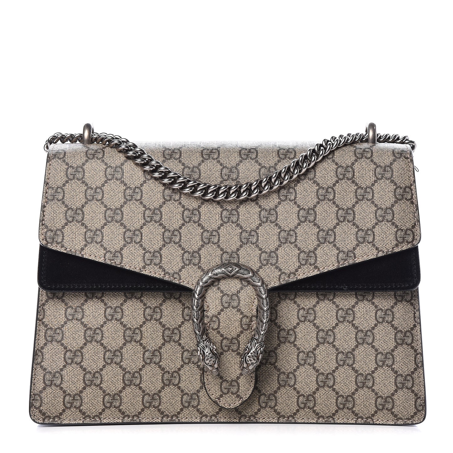 GG Supreme Monogram Medium Dionysus Shoulder Bag Black