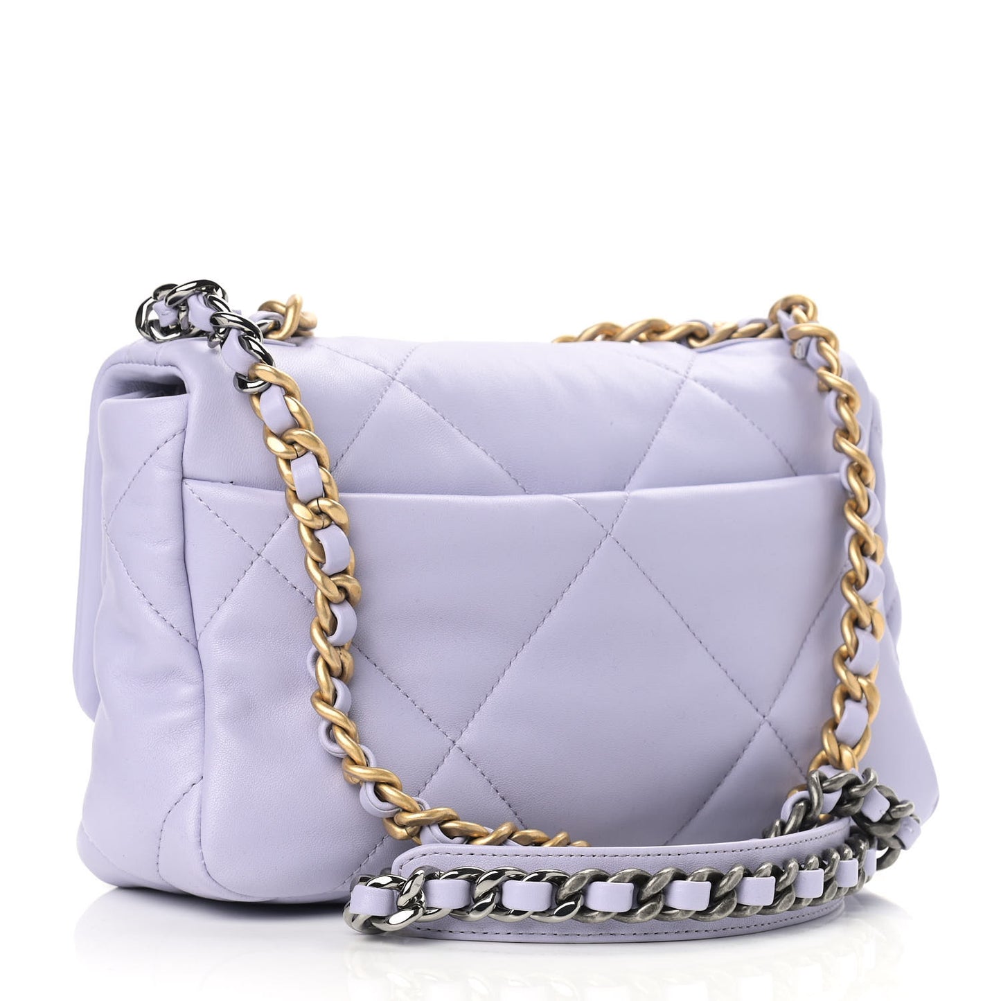 Lambskin Quilted Medium Chanel 19 Flap Light Purple