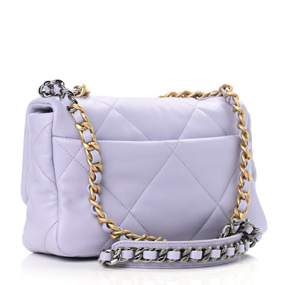 Chanel Lambskin Quilted Medium Chanel 19 Flap Light Purple 3 of 9