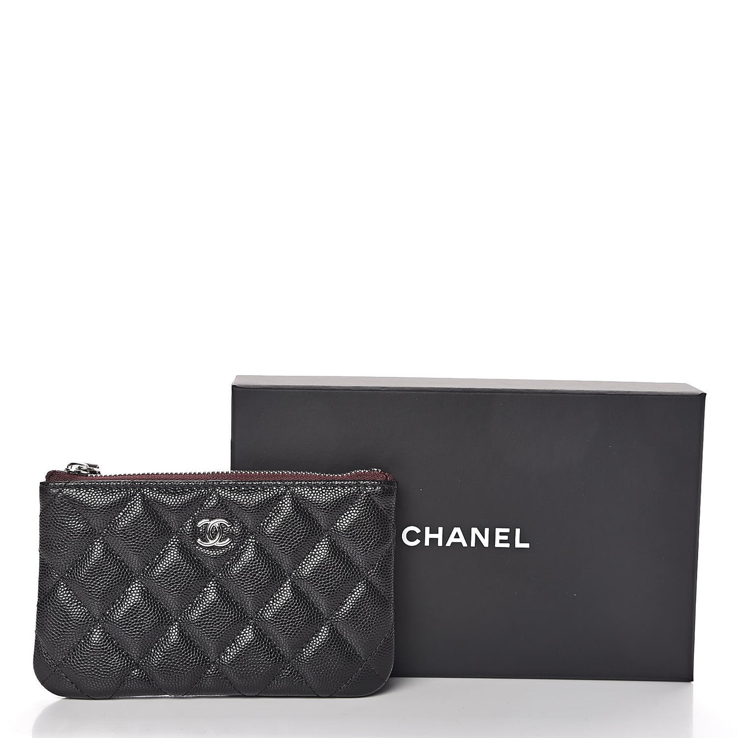 Caviar Quilted Small Cosmetic Case Black