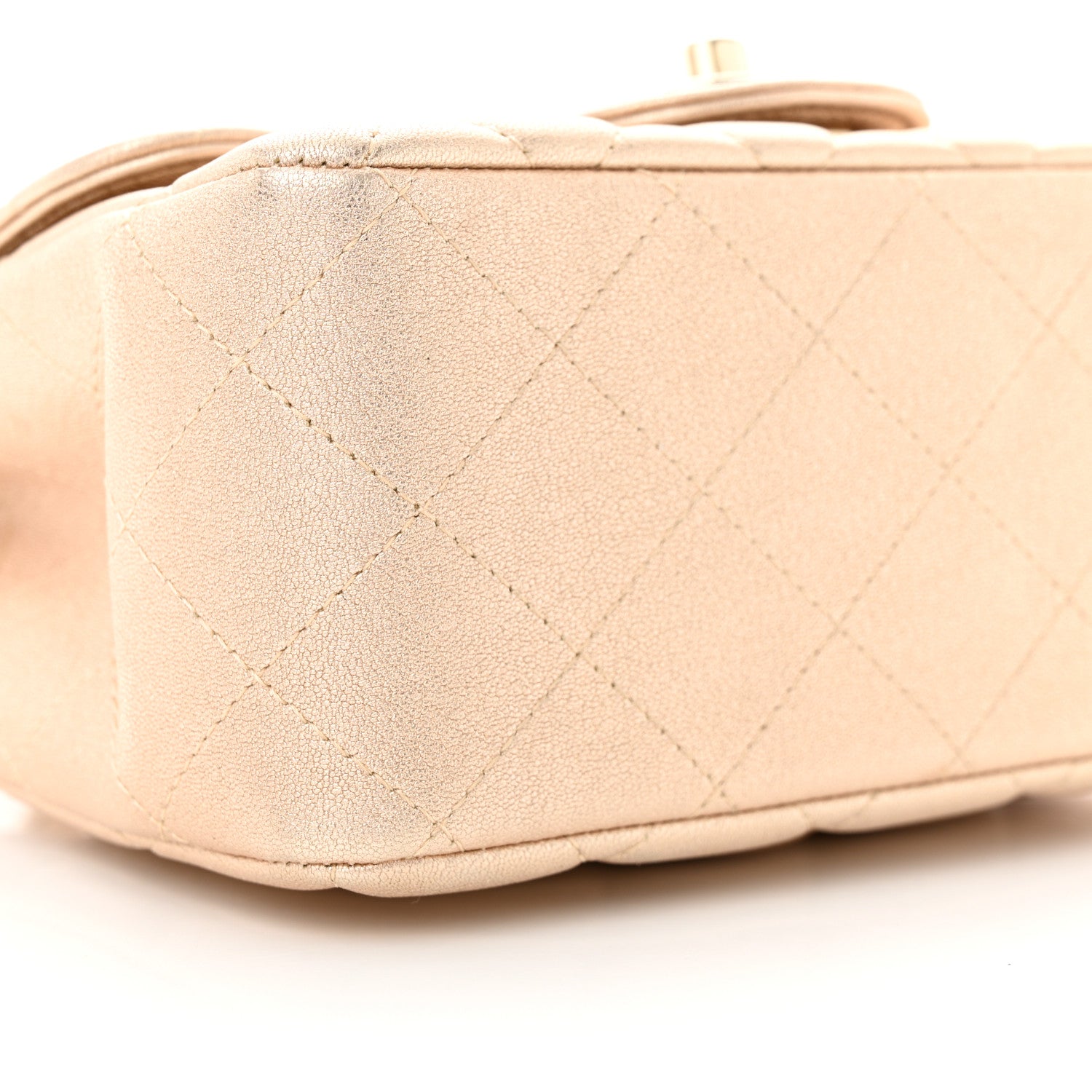 Chanel Metallic Lambskin Quilted Mini Square Flap Gold 9 of 10
