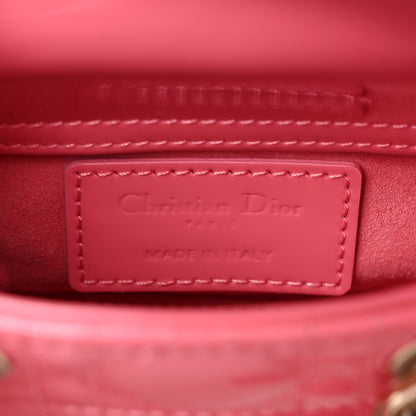 Christian Dior Patent Cannage Micro Lady Dior Peony Pink 6 of 10