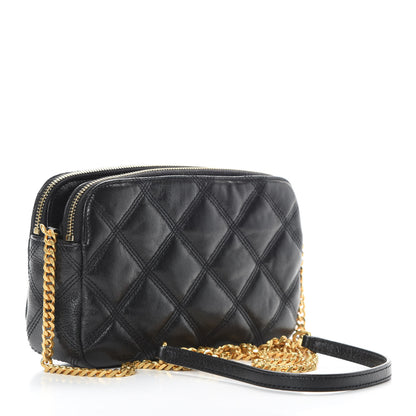 Saint Laurent Grained Lambskin Quilted Mini Becky Double Zip Bag Black 3 of 12