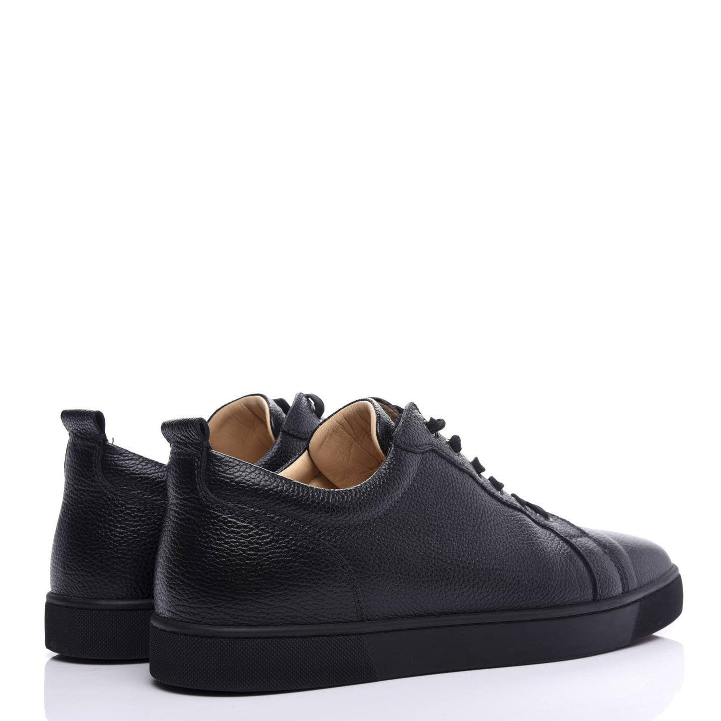 Grained Calfskin Mens Louis Junior Flat Sneakers 46 Black
