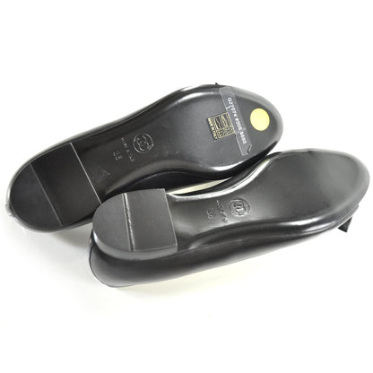 Chanel Leather Pearl Bow Flats 36 Black 5 of 9