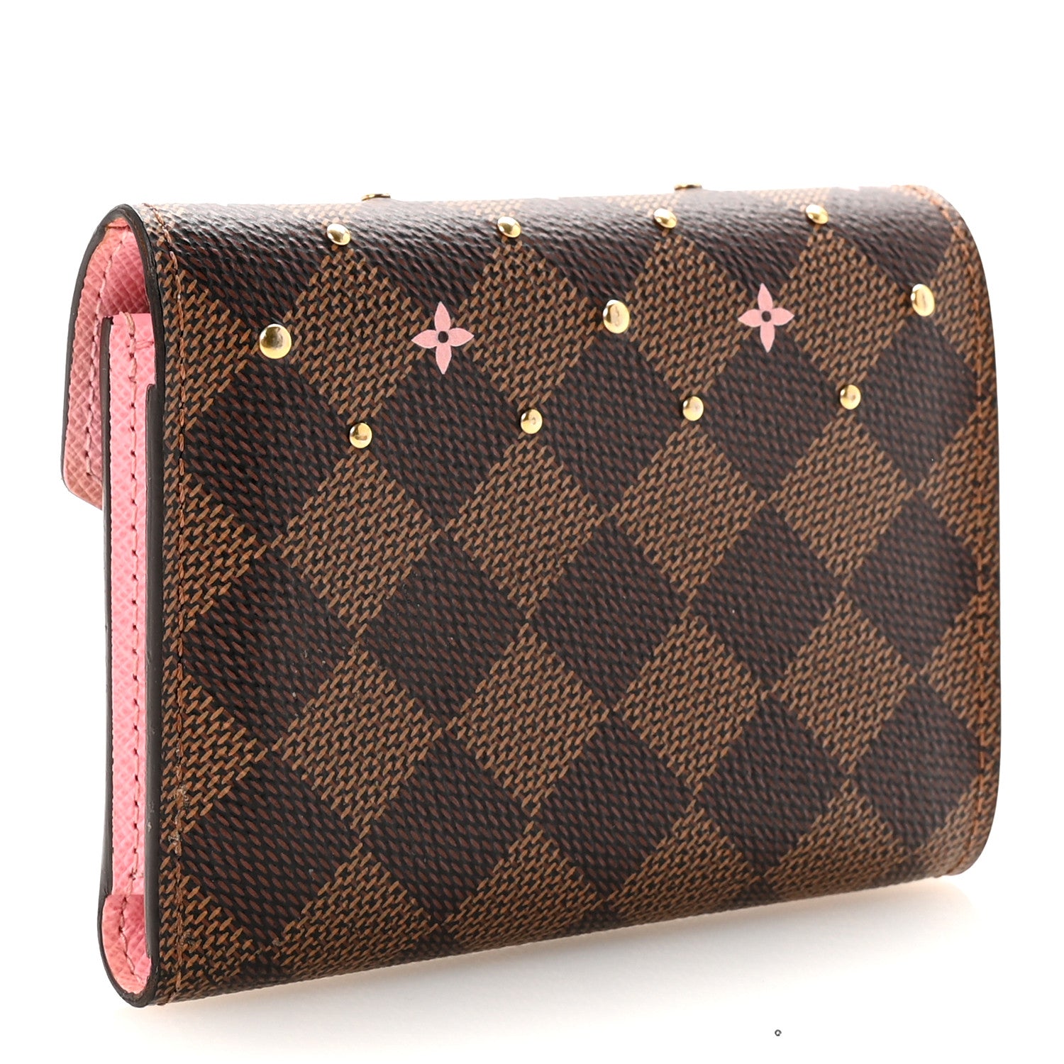 Louis Vuitton Damier Ebene Studded Victorine Wallet 3 of 7