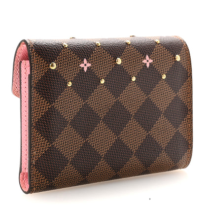 Louis Vuitton Damier Ebene Studded Victorine Wallet 3 of 7