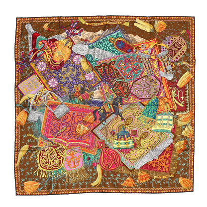 Hermes Silk Cavaliers du Caucase Scarf 90 Tabac Orange Multicolor 2 of 6