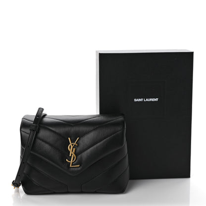 Saint Laurent Calfskin Y Quilted Monogram Toy Loulou Crossbody Bag Black 12 of 12