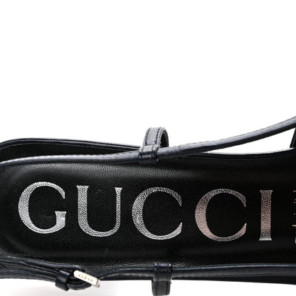 Gucci GG Monogram Malaga Kid Square G 75mm Slingback Pumps 40 Black 8 of 8
