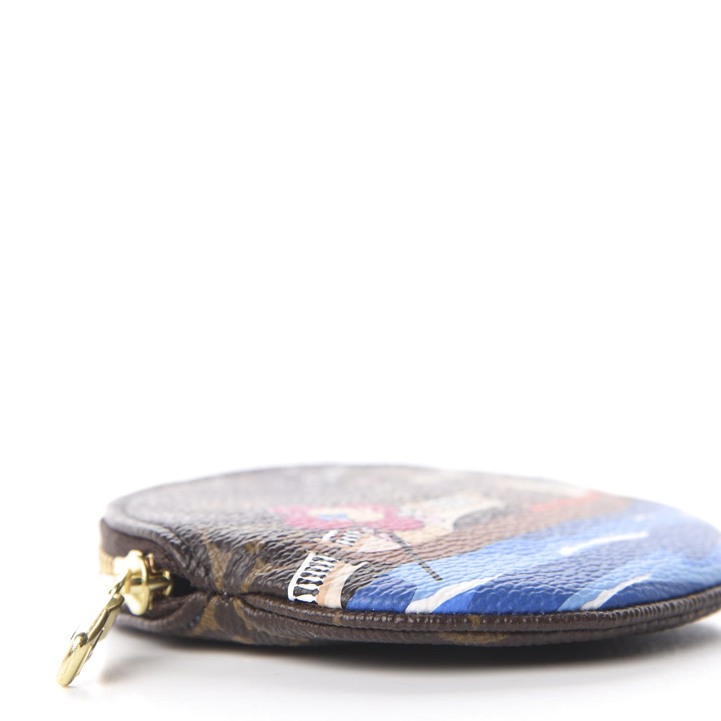 Monogram 2019 Christmas Animation Round Coin Purse Blue