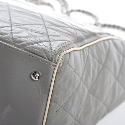 Chanel Glazed Lambskin Quilted Large North South Tote Grey 13 of 15