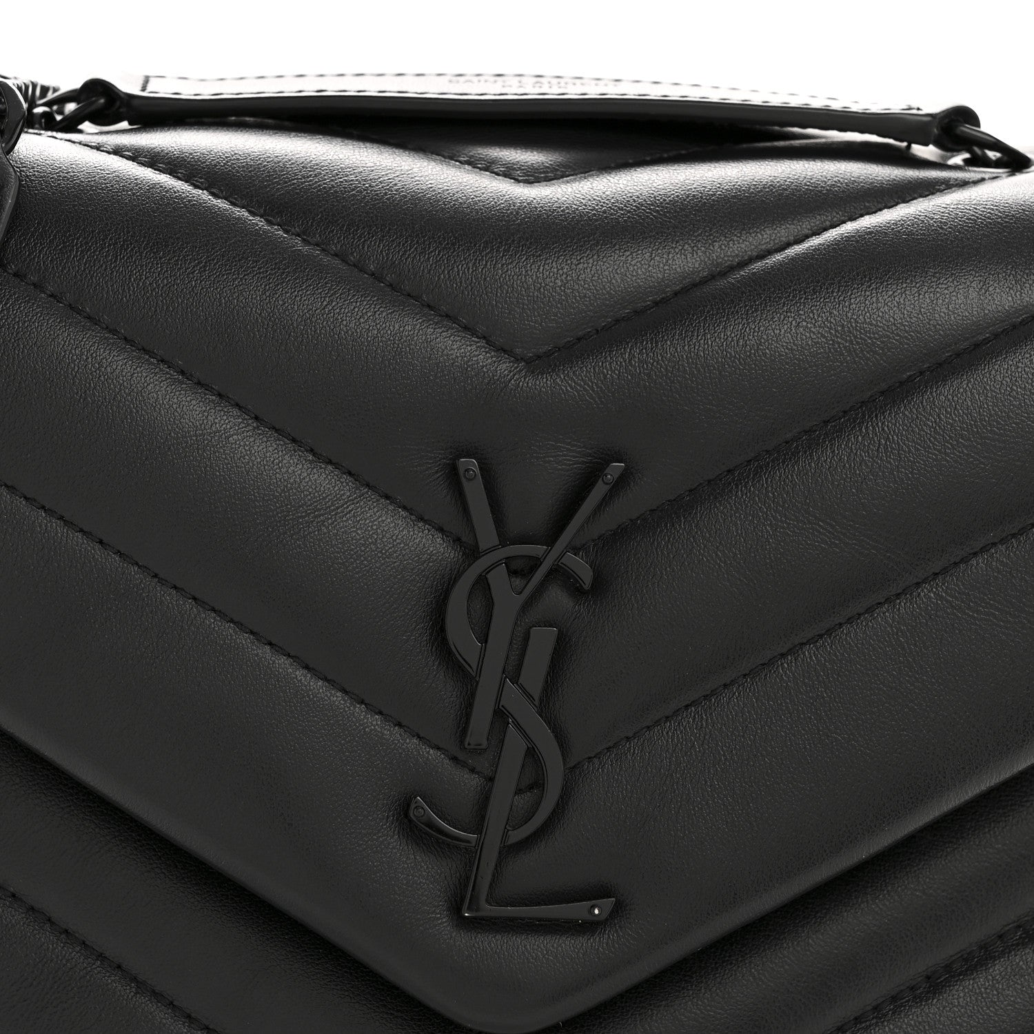 Saint Laurent Calfskin Y Quilted Monogram Monochrome Small Loulou