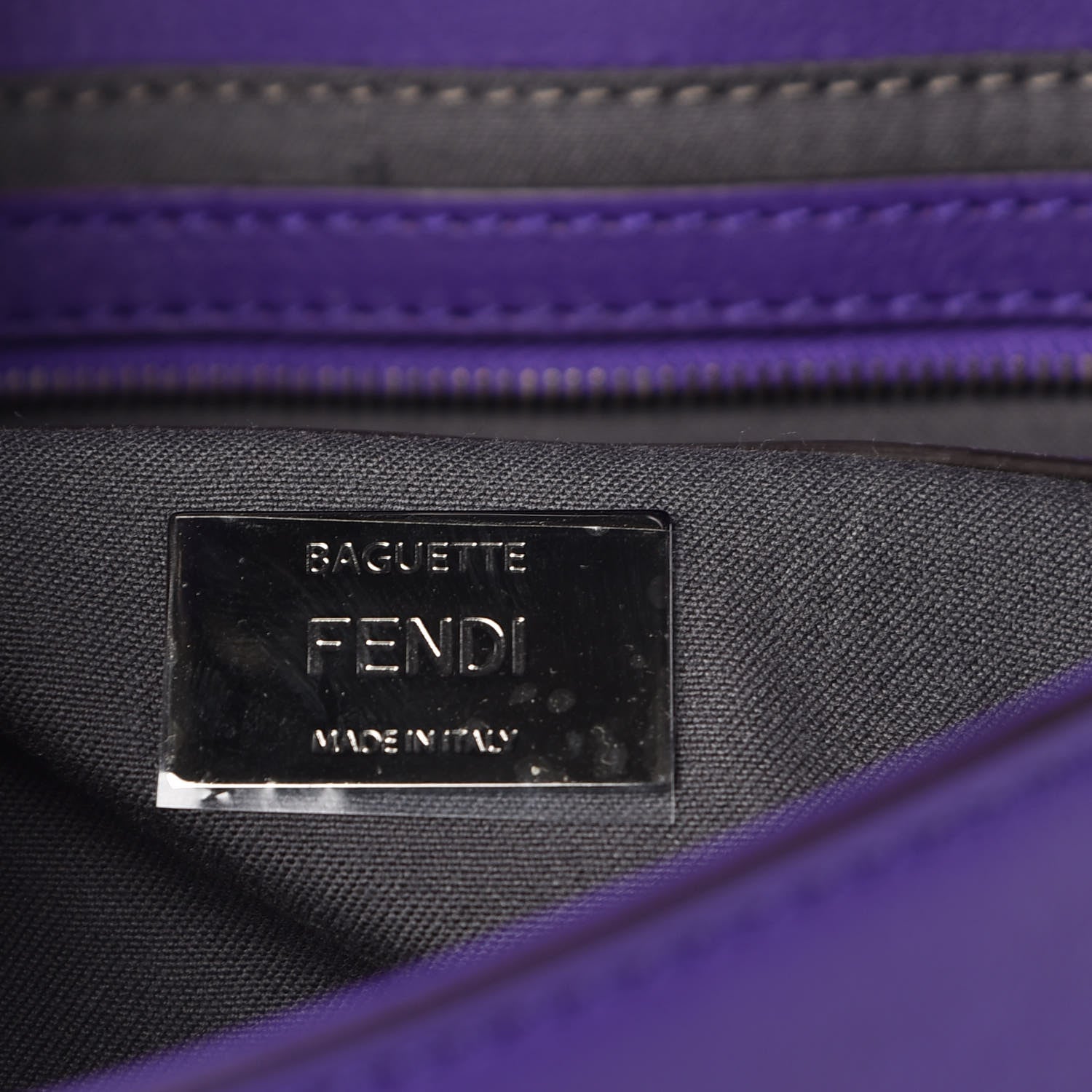 Fendi Vitello Dolce Lace Up Baguette Purple Rain 6 of 9