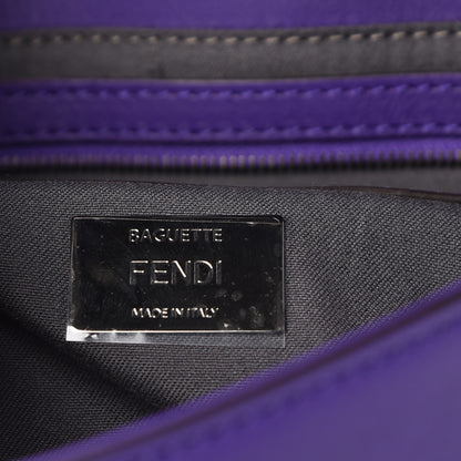 Fendi Vitello Dolce Lace Up Baguette Purple Rain 6 of 9
