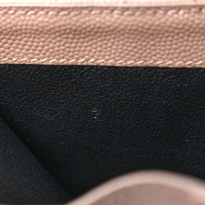 Saint Laurent Grain De Poudre Matelasse Chevron Monogram Zipped Two-Part Wallet Dark Latte 11 of 11
