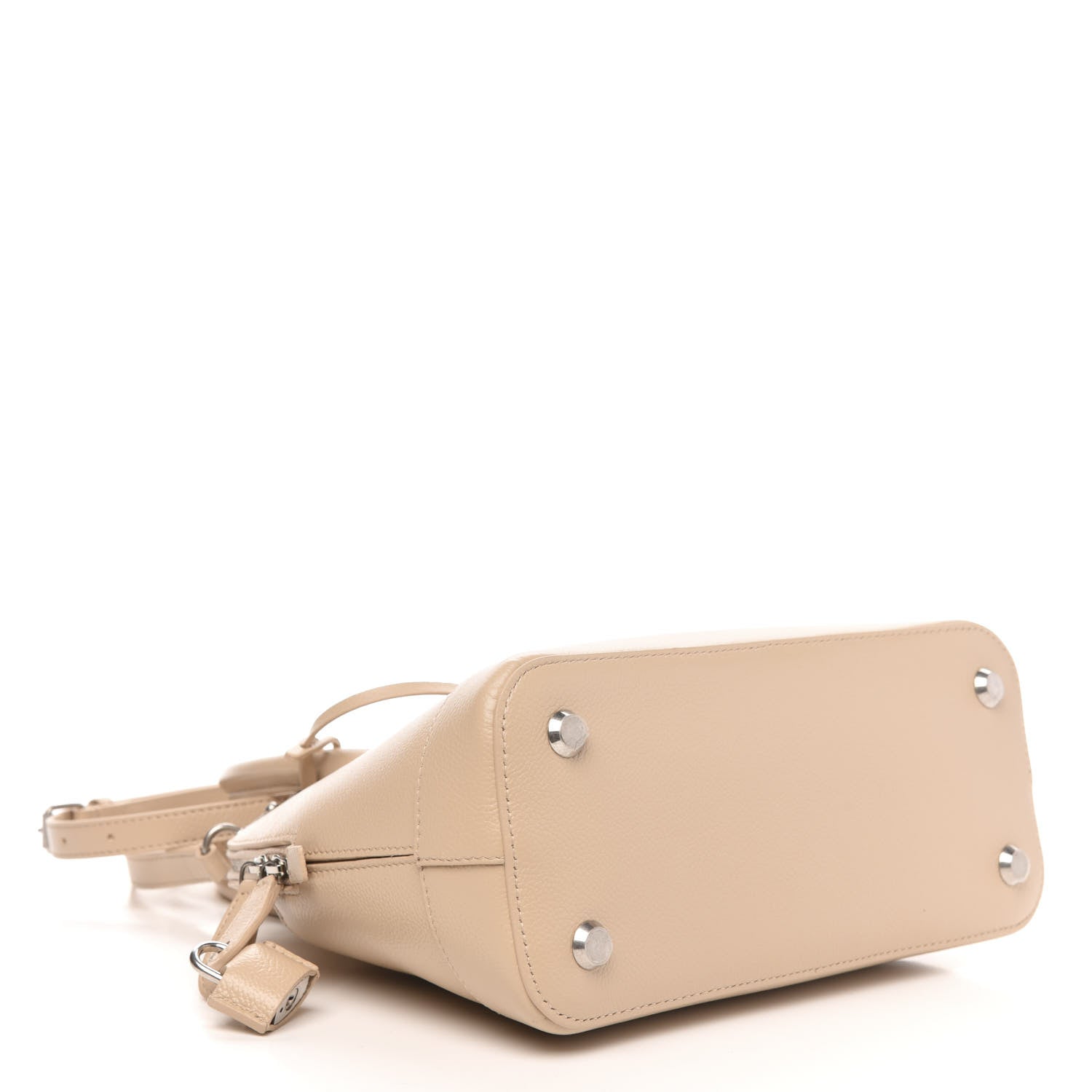 Balenciaga Grained Calfskin Logo S Ville Top Handle Bag Light Beige 4 of 11